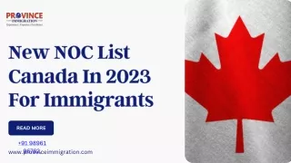 New NOC List Canada In 2023 For Immigrants