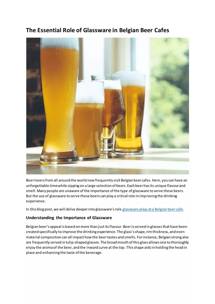 the essential role of glassware in belgian beer