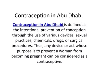 Contraception in Abu Dhabi