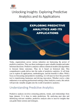 unlocking insights exploring predictive analytics