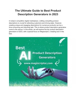 The Ultimate Guide to Best Product Description Generators in 2023