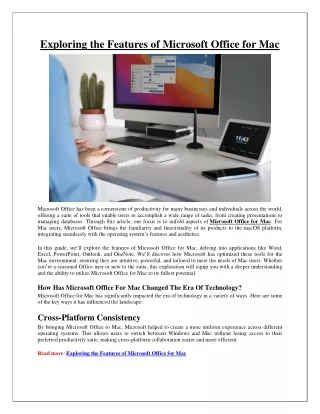 Exploring the Features of Microsoft Office for Mac