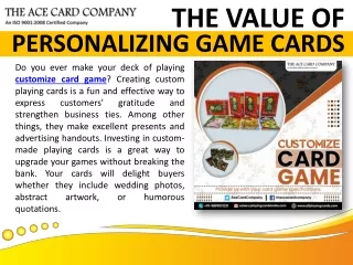 The Value of Personalizing Game Cards