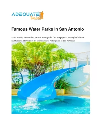Famous Water Parks in San Antonio