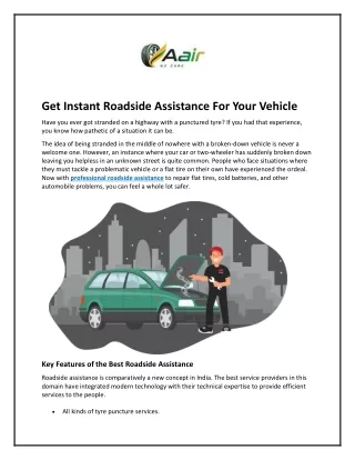 Get Instant Roadside Assistance For Your Vehicle