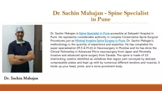 Best Spine Specialist in Pune | Spine Surgeon in Pune - Dr. Sachin Mahajan