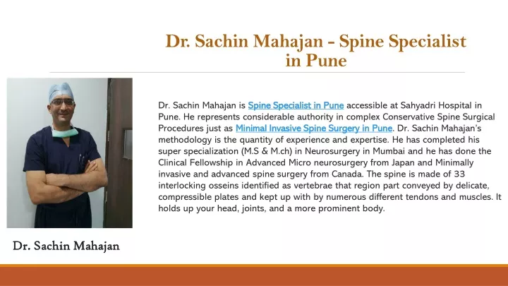 dr sachin mahajan spine specialist in pune