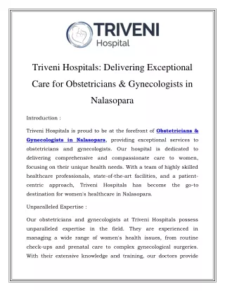 Obstetricians & Gynecologists in Nalasopara Call-7875178753