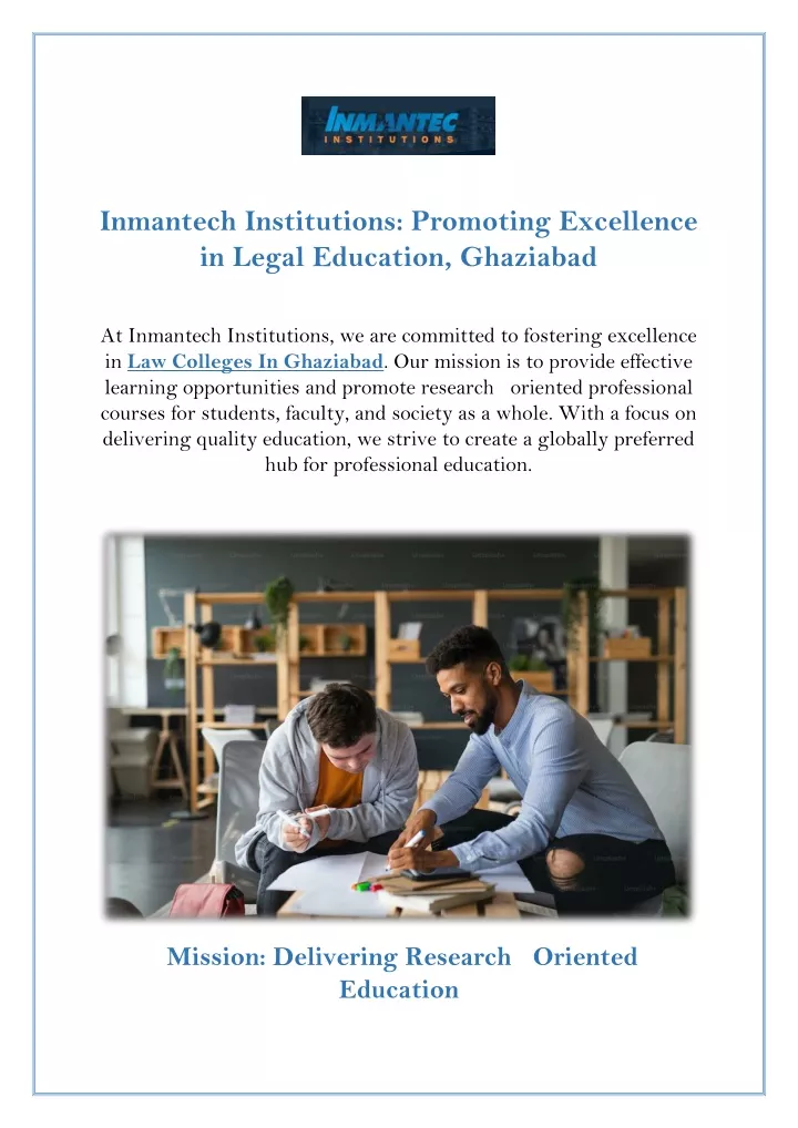 inmantech institutions promoting excellence