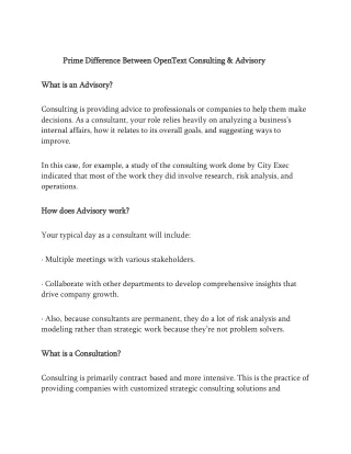 prime difference between opentext consulting