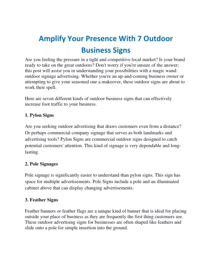 amplify your presence with 7 outdoor business