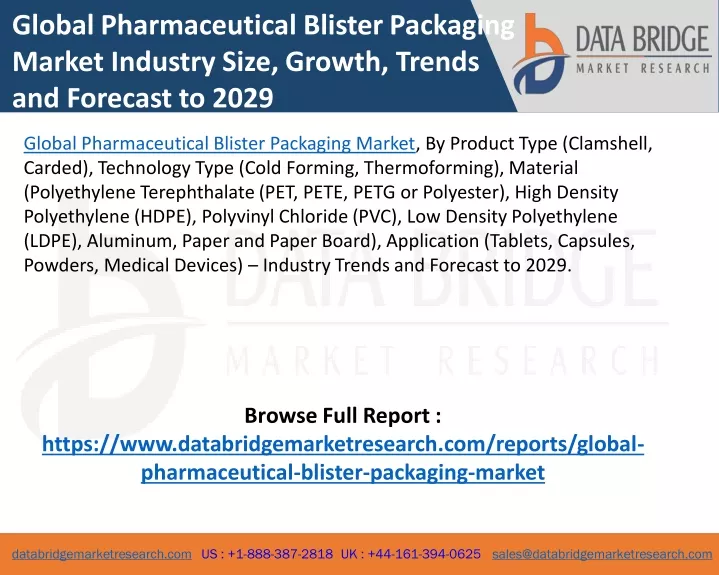 global pharmaceutical blister packaging market