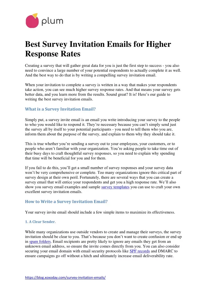 best survey invitation emails for higher response