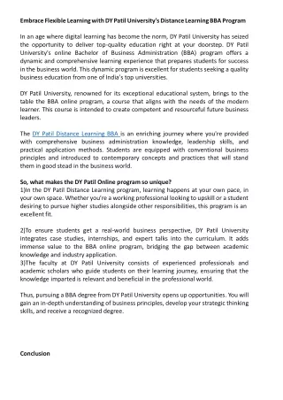 embrace flexible learning with dy patil