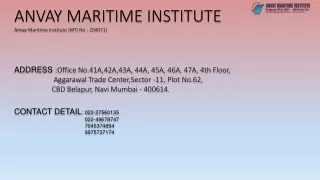 Merchant navy colleges in India with 100% placement | ANVAY Maritime Institute