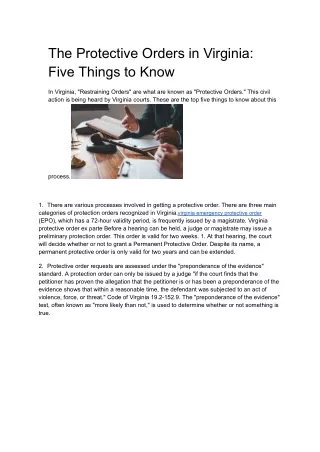 the protective orders in virginia five things