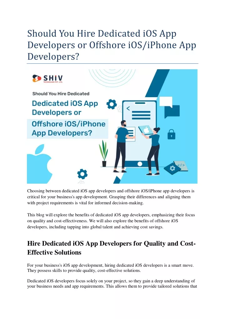 should you hire dedicated ios app developers