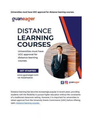 universities must have ugc approval for distance
