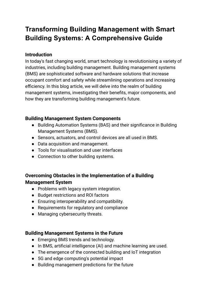 transforming building management with smart