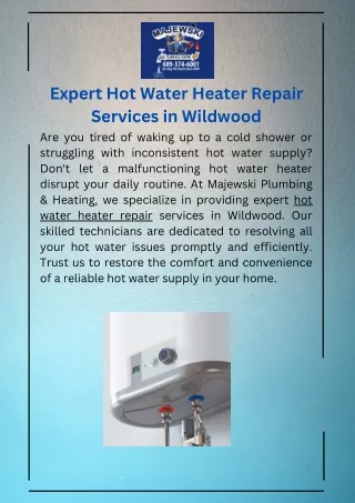 Expert Hot Water Heater Repair Services in Wildwood