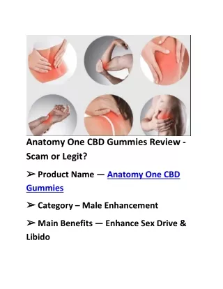 Anatomy One CBD Gummies Review - Scam or Legit?