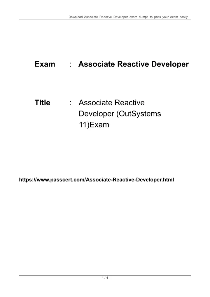 download associate reactive developer exam dumps