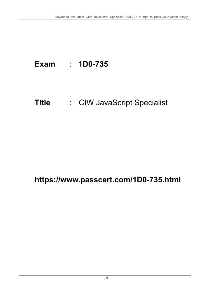 download the latest ciw javascript specialist