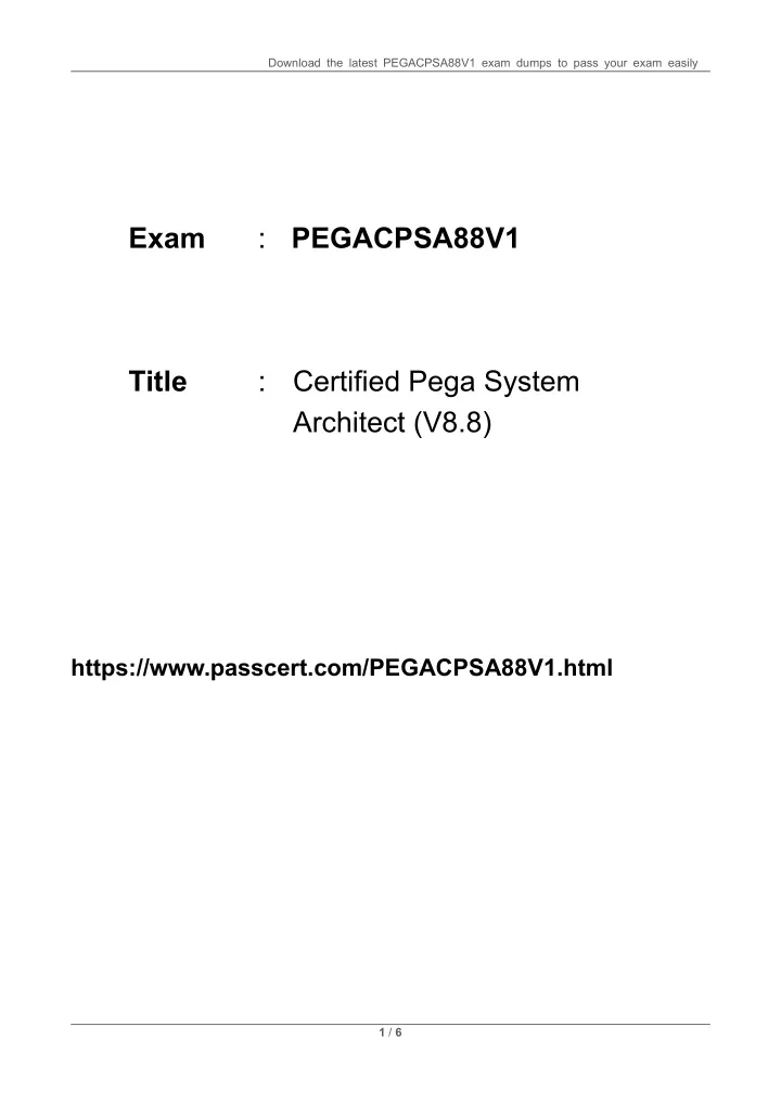download the latest pegacpsa88v1 exam dumps