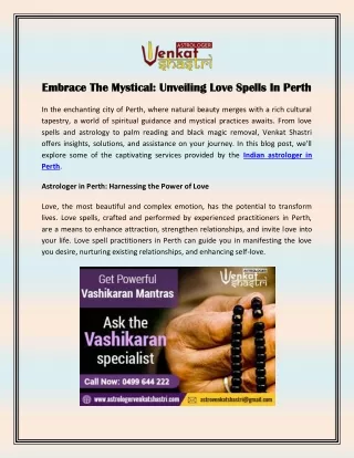 Embrace The Mystical: Unveiling Love Spells In Perth