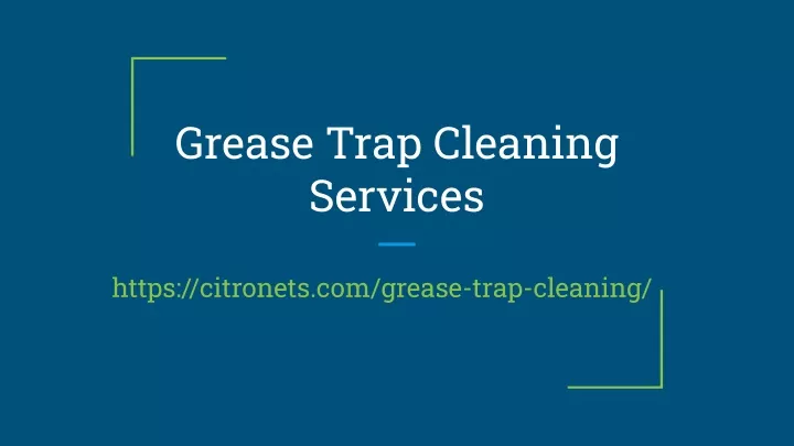 grease trap cleaning services