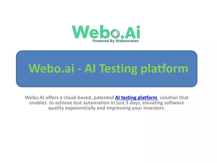 webo ai ai testing platform