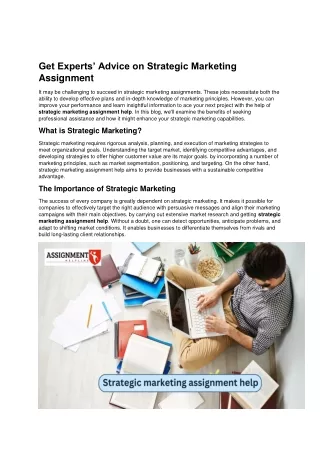 Startegic Marketing Assignment