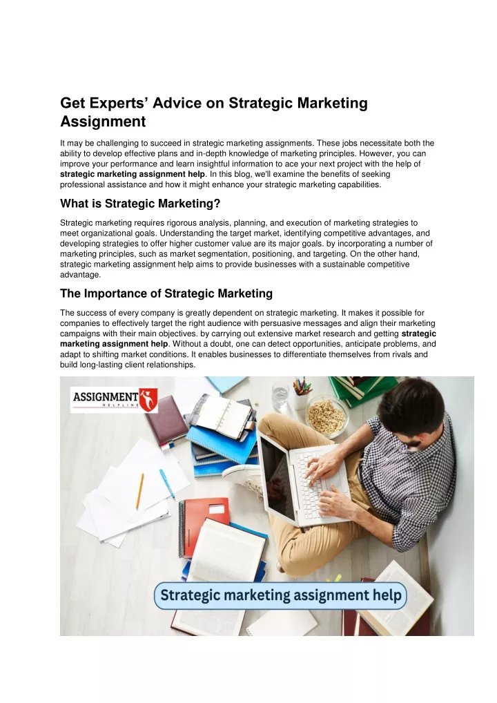 get experts advice on strategic marketing