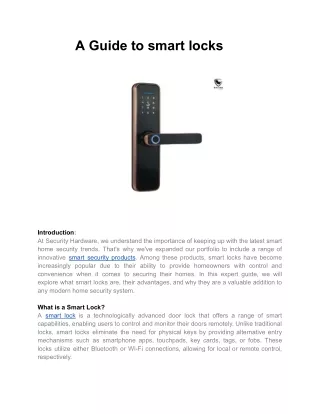 a guide to smart locks