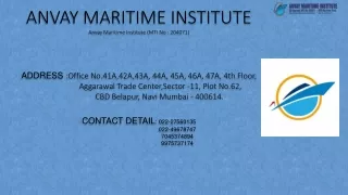 Merchant navy colleges in India with 100% placement | ANVAY Maritime Institute