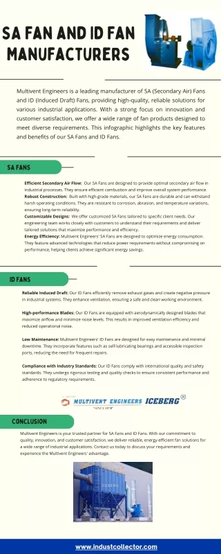 SA Fan and ID Fan Manufacturers