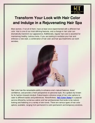 Hair Color Dubai