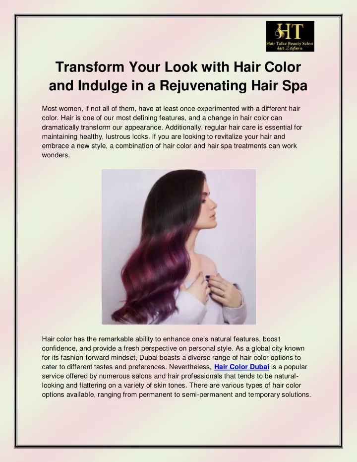 transform your look with hair color and indulge