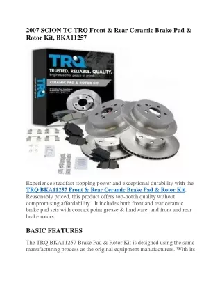 2007 scion tc trq front rear ceramic brake
