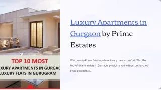 Luxury Apartments in Gurgaon | Prime Estates