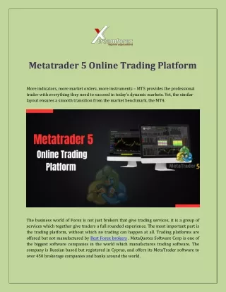Metatrader 5 Online Trading Platform
