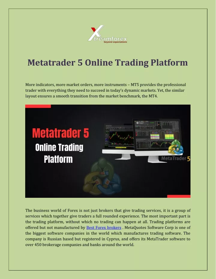 metatrader 5 online trading platform more