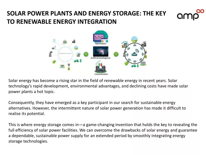 solar power plants and energy storage