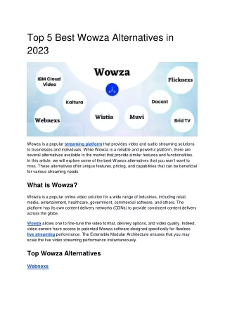 Top 5 Best Wowza Alternatives in 2023