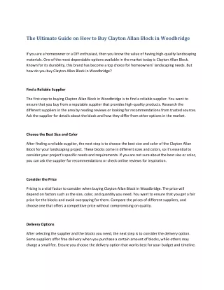 the ultimate guide on how to buy clayton allan