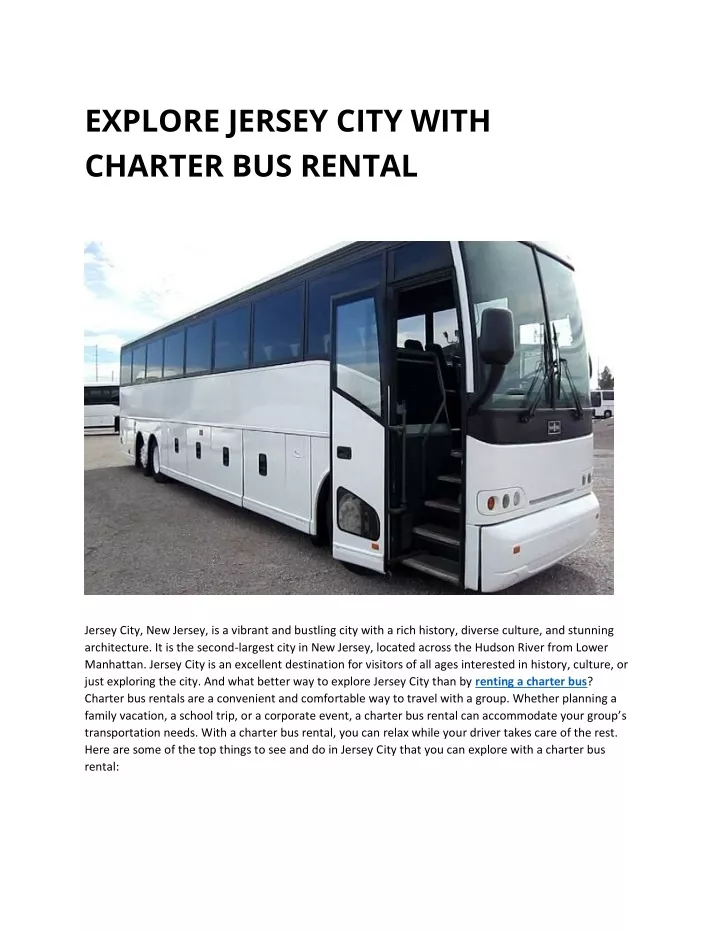 explore jersey city with charter bus rental
