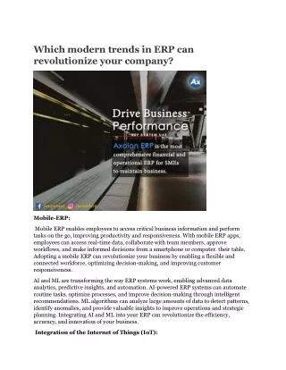 which modern trends in erp can revolutionize your