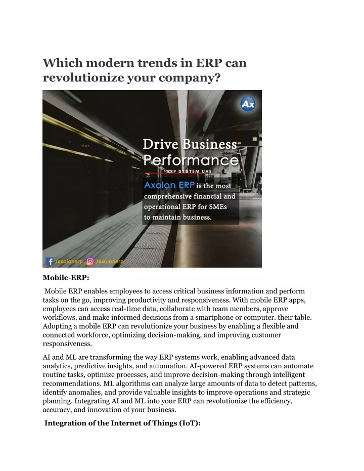 which modern trends in erp can revolutionize your