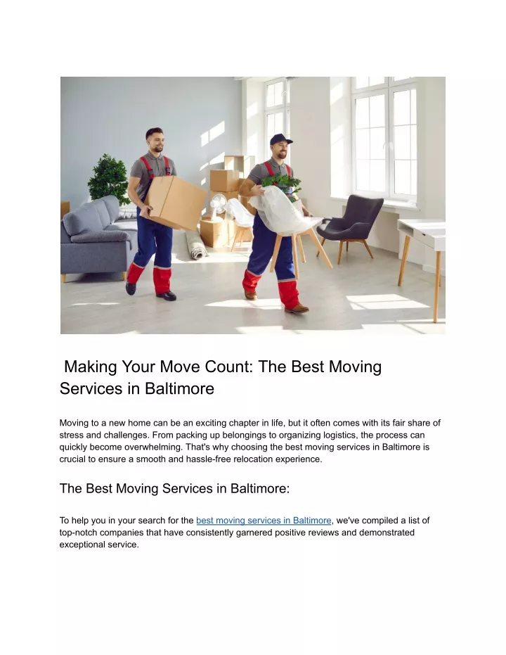 making your move count the best moving services