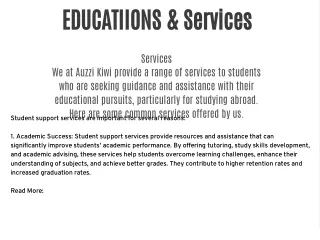 Why are student support services important?